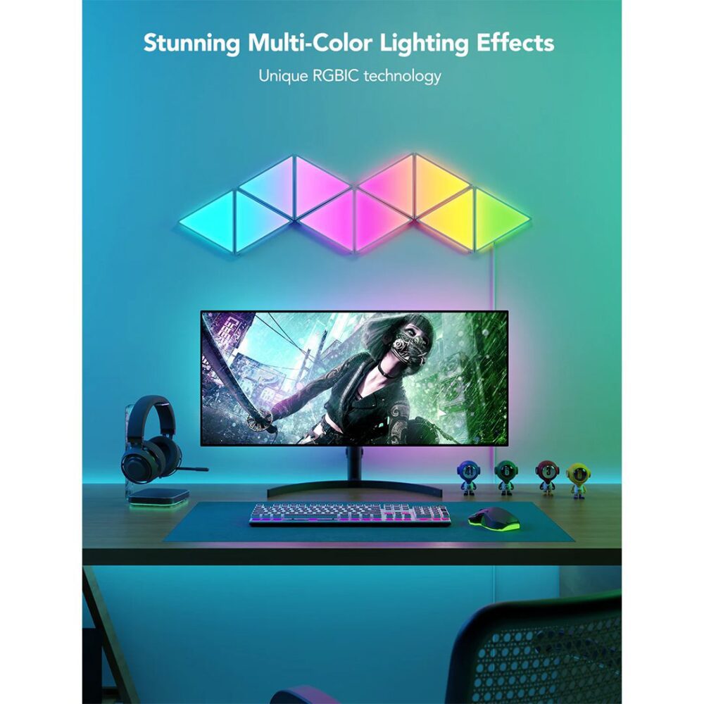 پنل هوشمند 10 تیکه گووی مدل Govee Glide Triangle Light Panels - Image 8