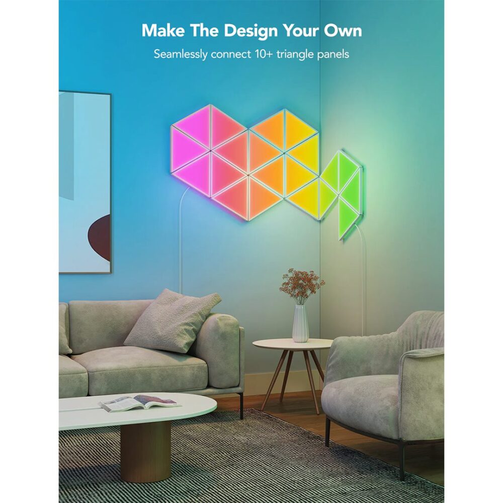 پنل هوشمند 10 تیکه گووی مدل Govee Glide Triangle Light Panels - Image 11