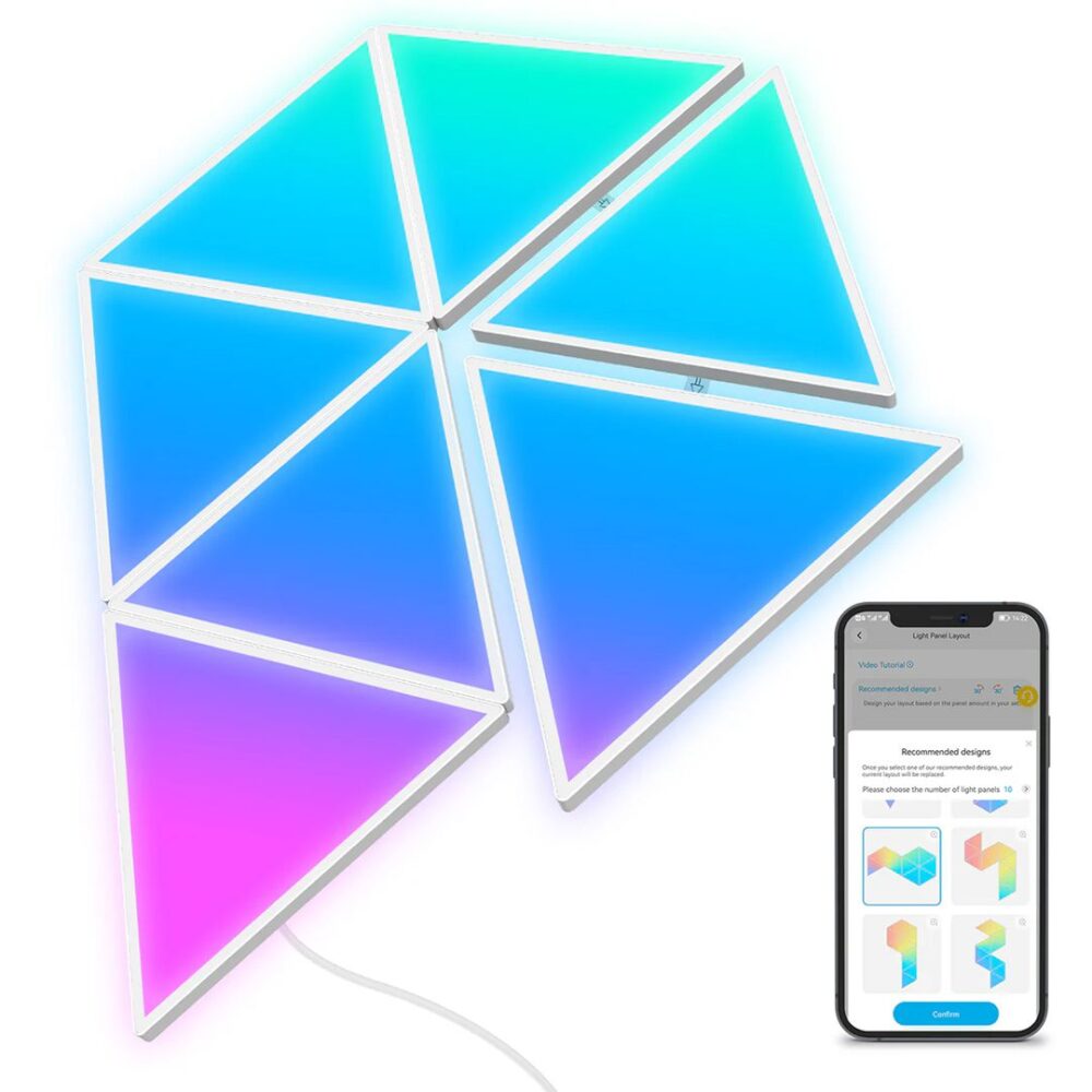 پنل هوشمند 10 تیکه گووی مدل Govee Glide Triangle Light Panels - Image 2